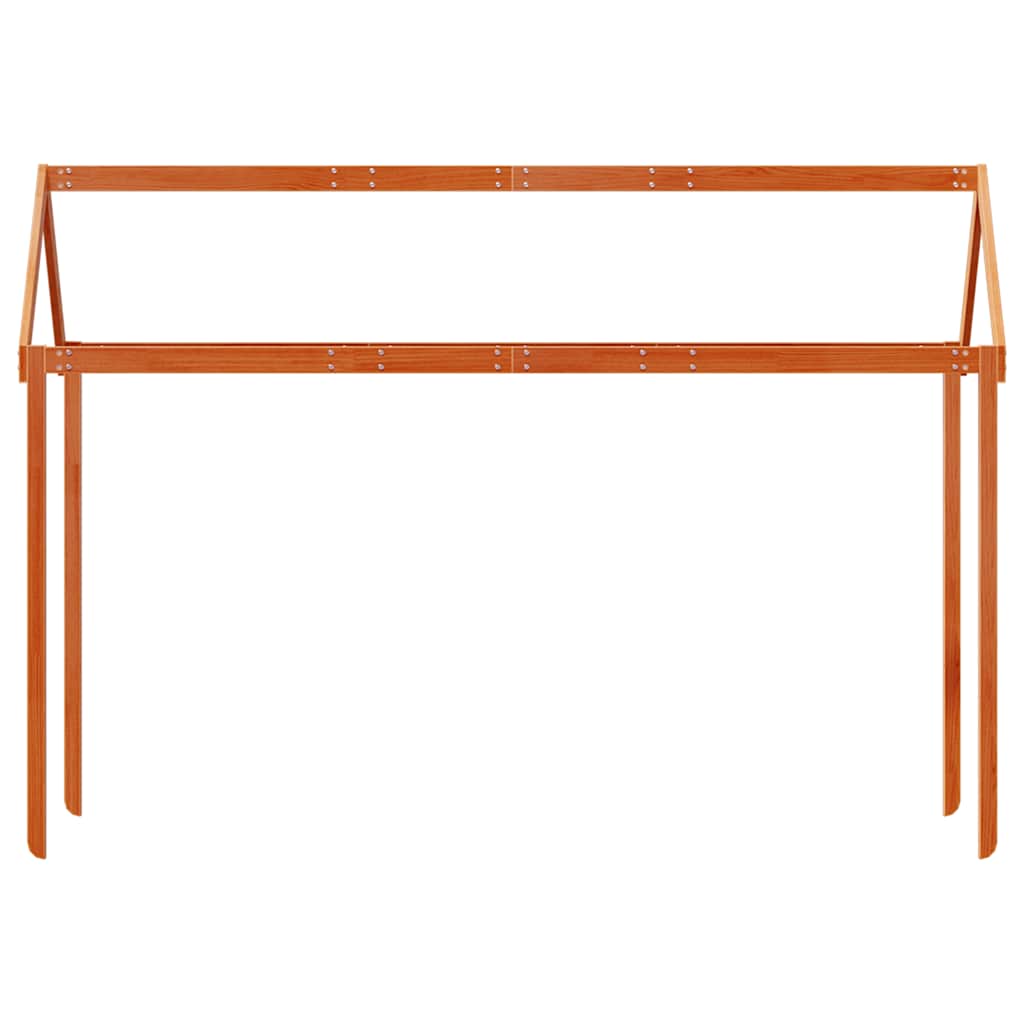 Techo De Cama Infantil Madera Maciza Marrón 217x85,5x154 Cm_3