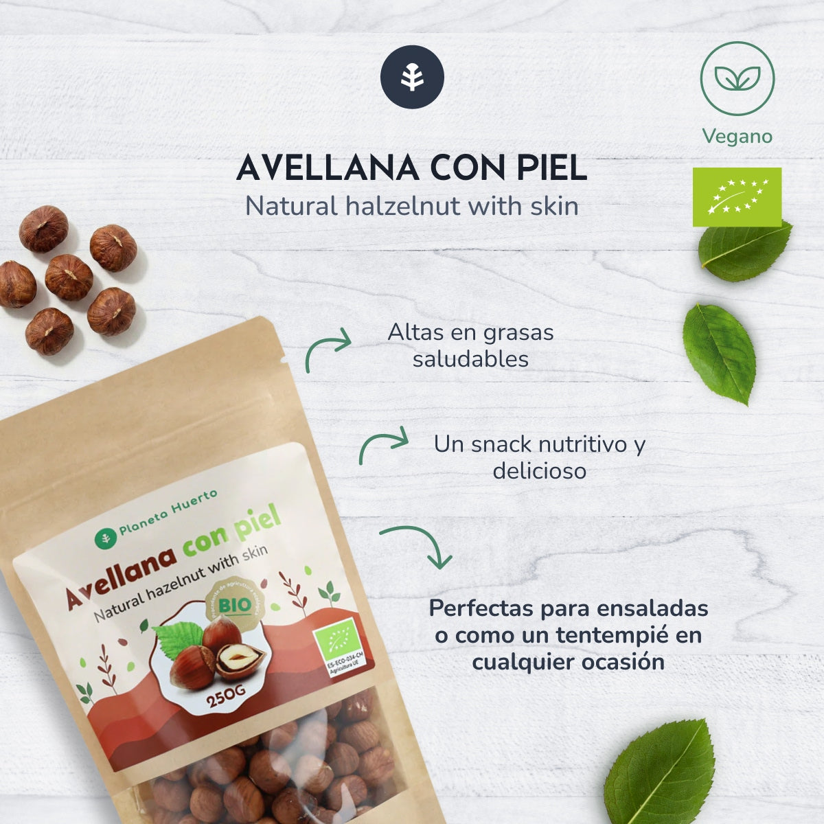 Avellana con piel ECO Planeta Huerto 1 kg
