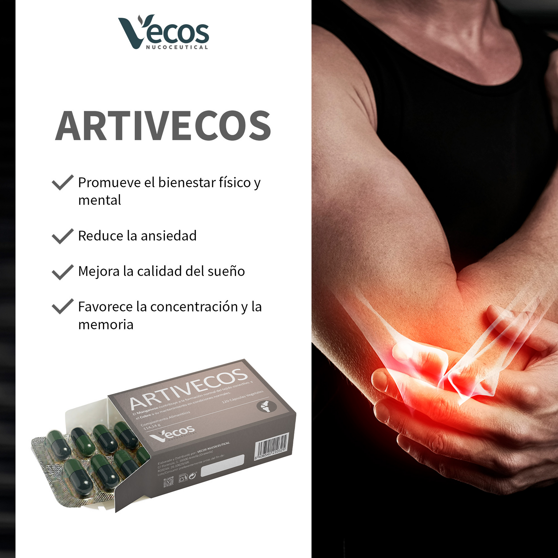 Artivecos Vecos 120 Cápsulas | Cuidado Articular Y Movilidad | Con Glucosamina, Condroitina Y Msm_3