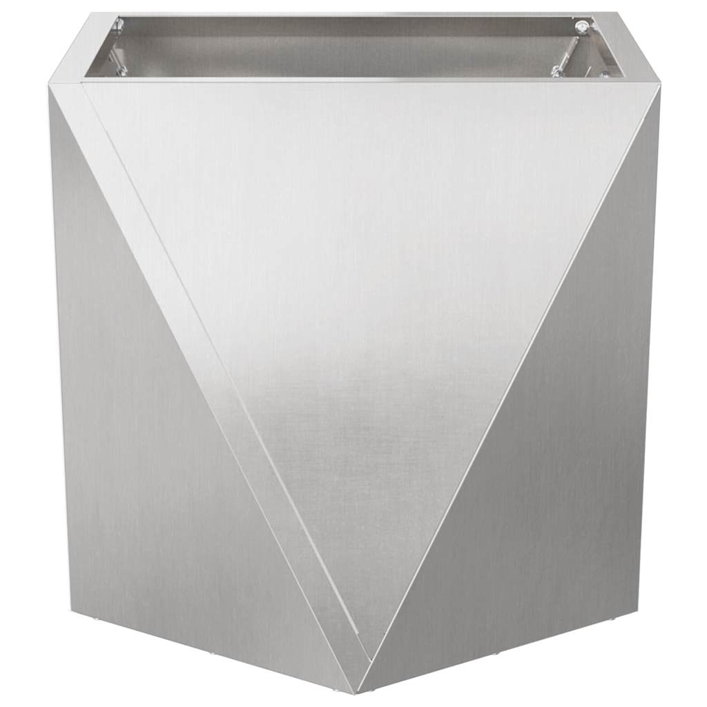 Jardinera 2 Pcs Plateado 40 X 40 X 40 Cm Acero Inoxidable_5