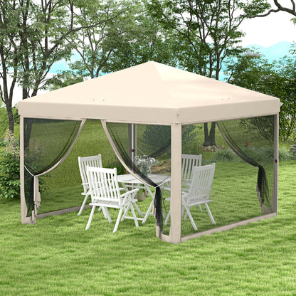 Outsunny Carpa Plegable 3x3 M Con Mosquiteras Anti-uv Marco De Acero Beige_1