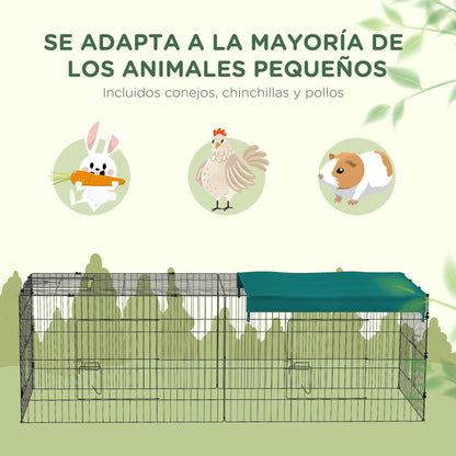 Jaula Animales Pequeños Pawhut Acero Verde 220x85x70 Cm_5