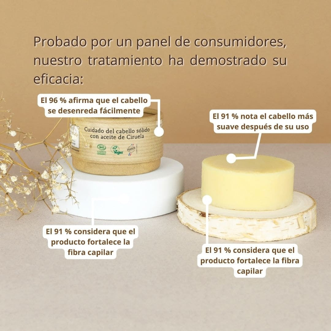 Cuidado del cabello sólido con aceite de Ciruela Sin perfume Comme Avant 50 g