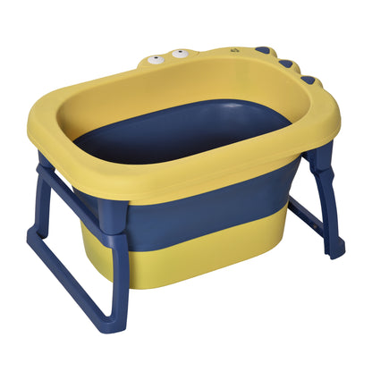 Homcom Bañera Plegable Para Bebé 0-6 Años Patas Antideslizantes 75,3x55,4x43 Cm_0