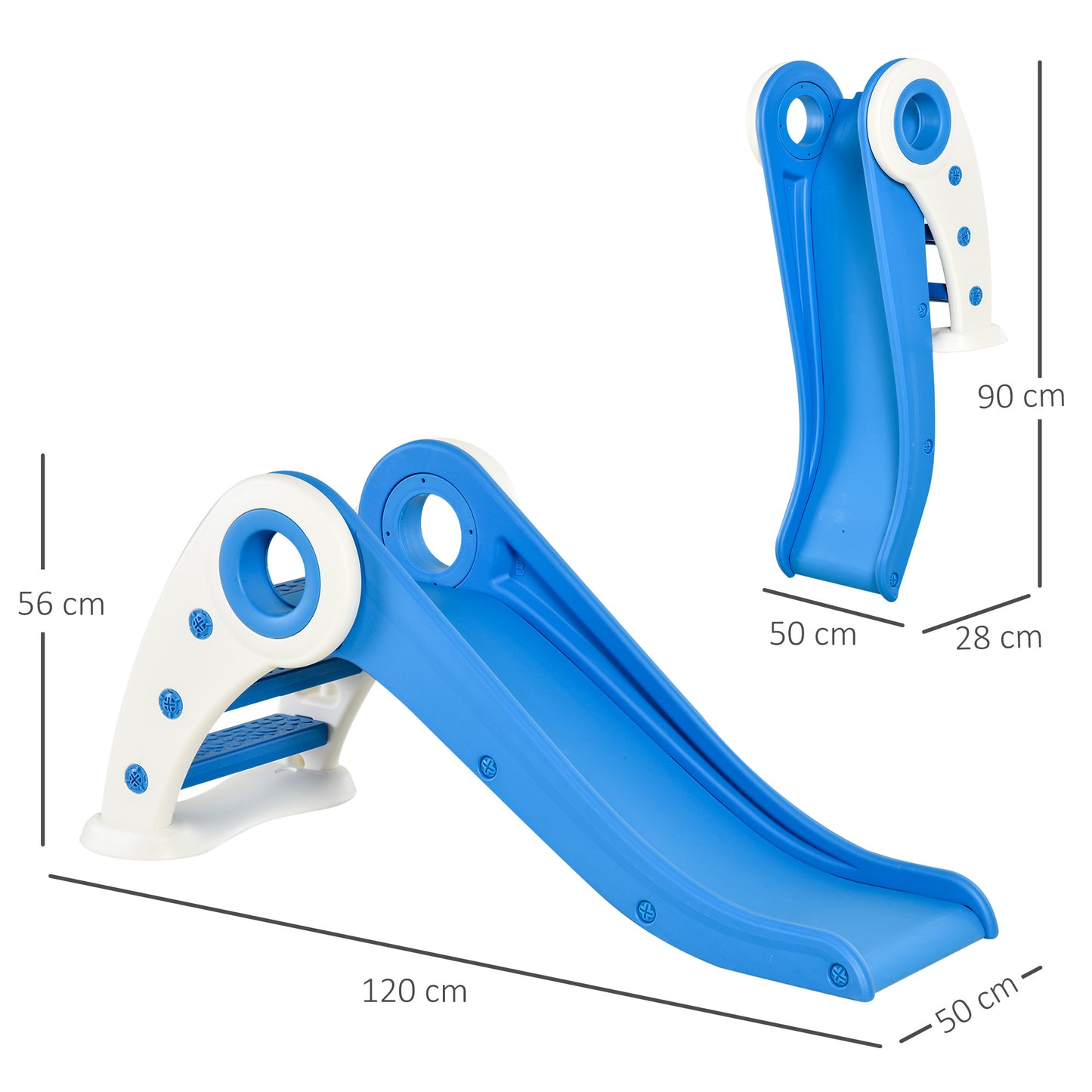Homcom Tobogán Plegable Para Niños De 18-36 Meses Con Rampa Escalera 120x50x56cm_2