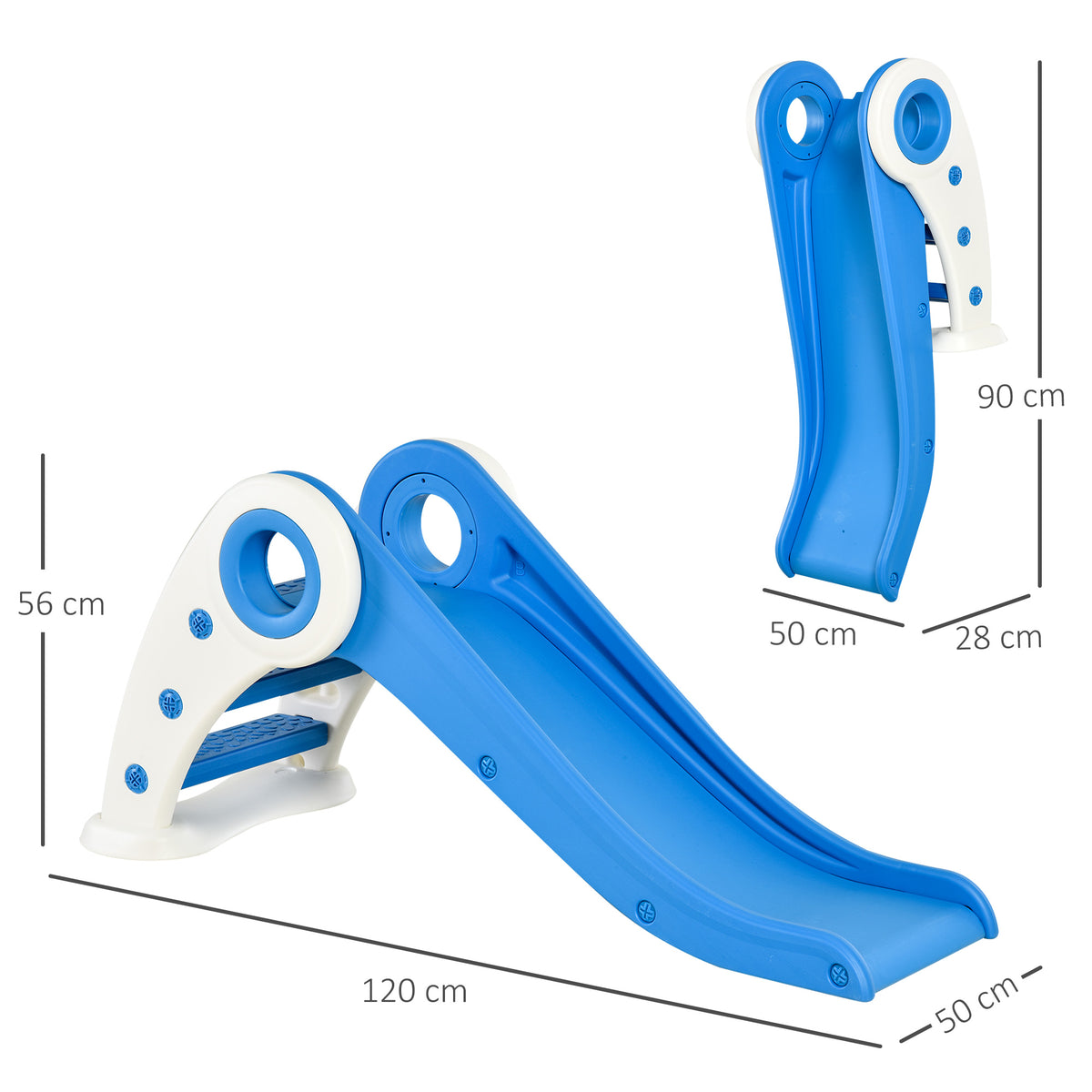 Homcom Tobogán Plegable Para Niños De 18-36 Meses Con Rampa Escalera 120x50x56cm_2