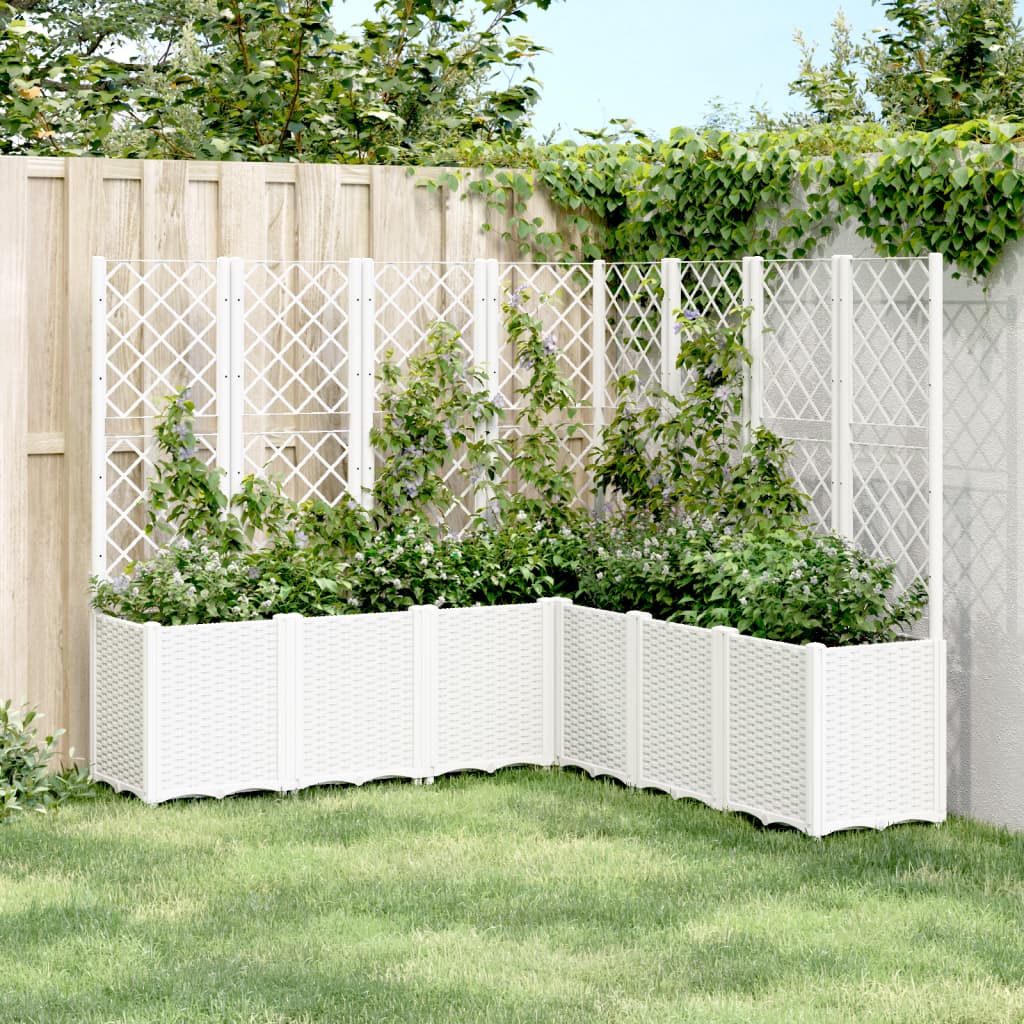 Jardinera Con Enrejado Pp Blanco 160x160x140 Cm_1