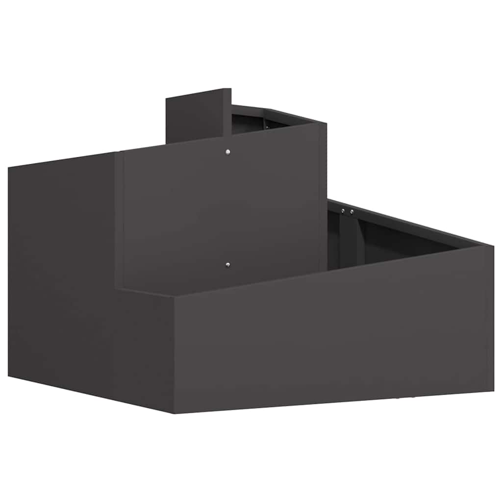 Macetero De Jardín Negro 60 X 60 X 50 Cm Acero Laminado En Frío_0