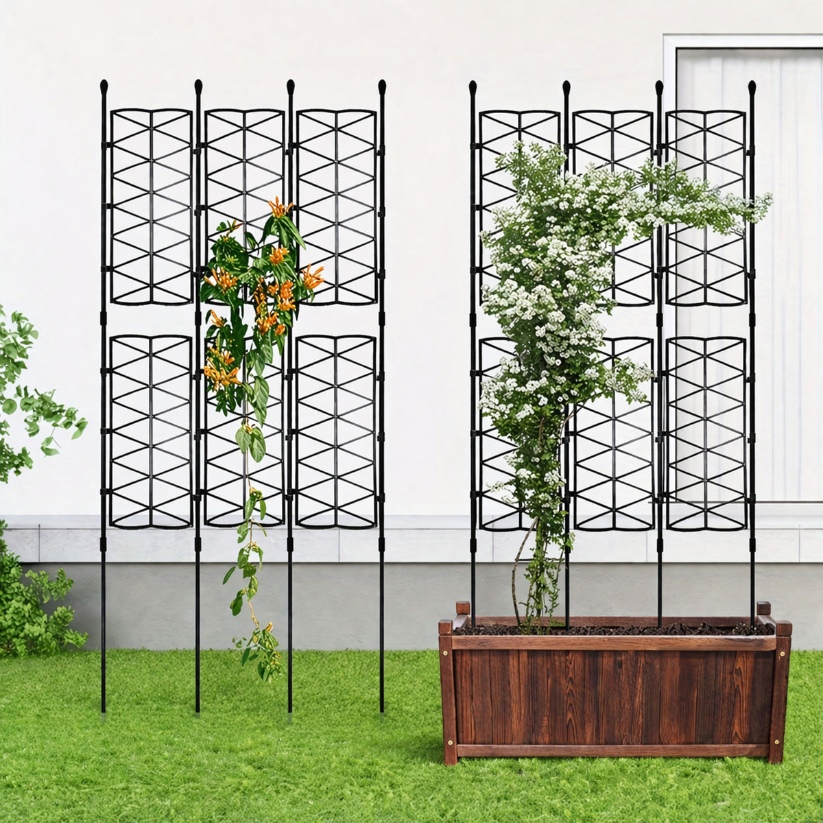Enrejado Trepadoras 46x125cm Metal Negro | Nyana Garden_0