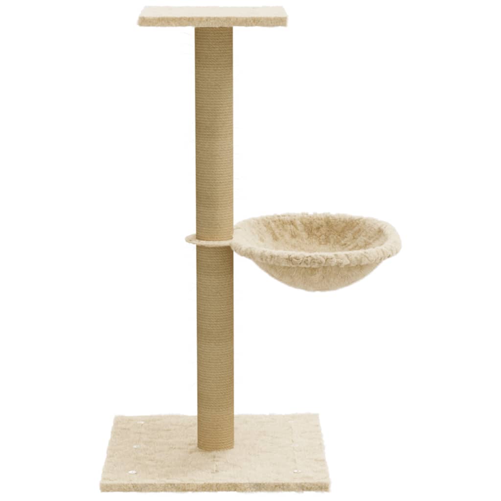 Rascador Para Gatos Con Poste De Sisal Crema 74 Cm_4