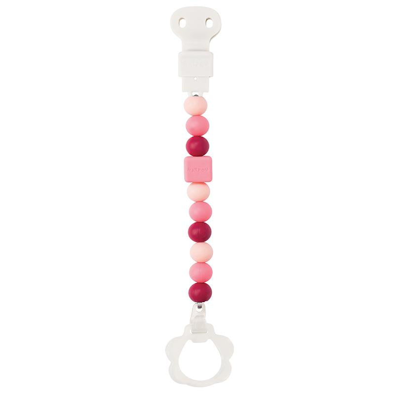 Pinza chupete  (con clip de chupete) Doukidou Rosa-Blanco
