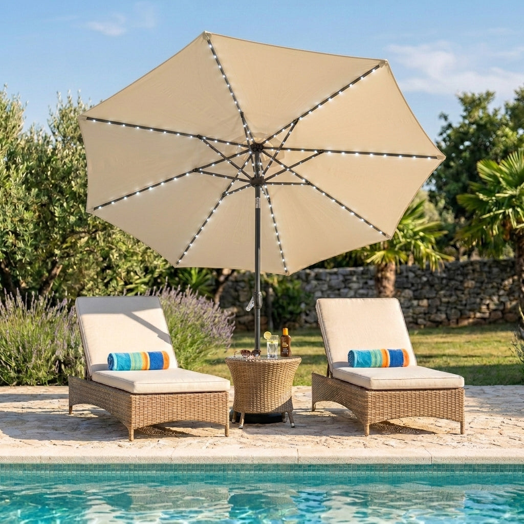 Parasol Led Inclinable De 2,7 M – Crema_3