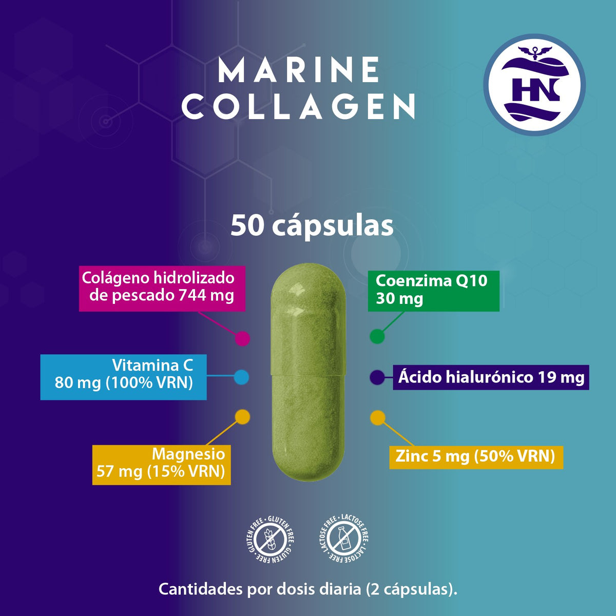 Pack Colágeno Marino Con Ácido Hialurónico (50 Cápsulas) + Creatina Monohidrato En Polvo Sin Sabor (306 G)_1
