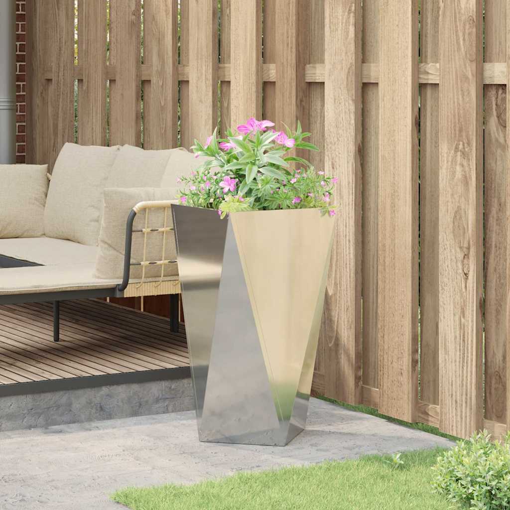 Jardinera Plateado 40 X 40 X 75 Cm Acero Galvanizado_3