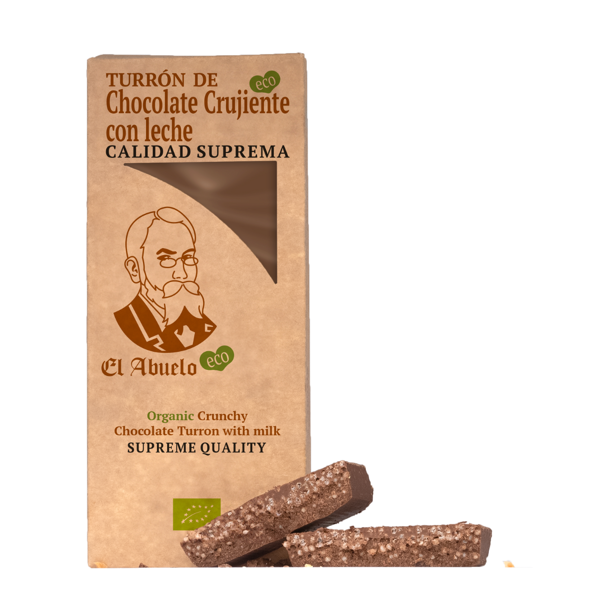 Turrón de Chocolate Crujiente BIO El Abuelo, 200 g