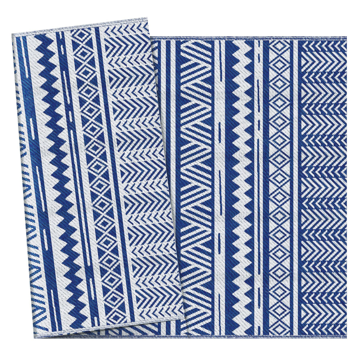 Outsunny Alfombra De Exterior 182x274 Cm Estilo Moderno Azul Oscuro Y Blanco_4