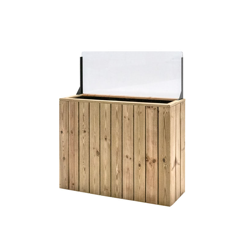 Jardinera Alta De Madera Autoportante Con Cortavientos 40 Cm 100 X 34,5 X 80 Cm Hortalia_1