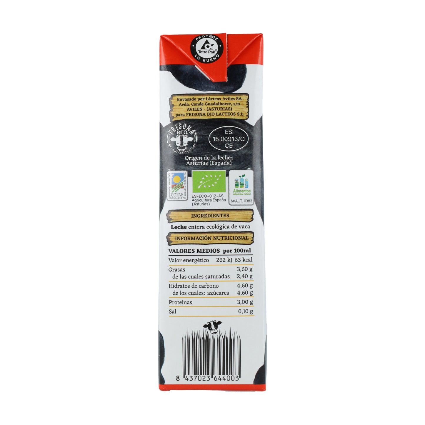 Leche Entera Frisona Bio 1L