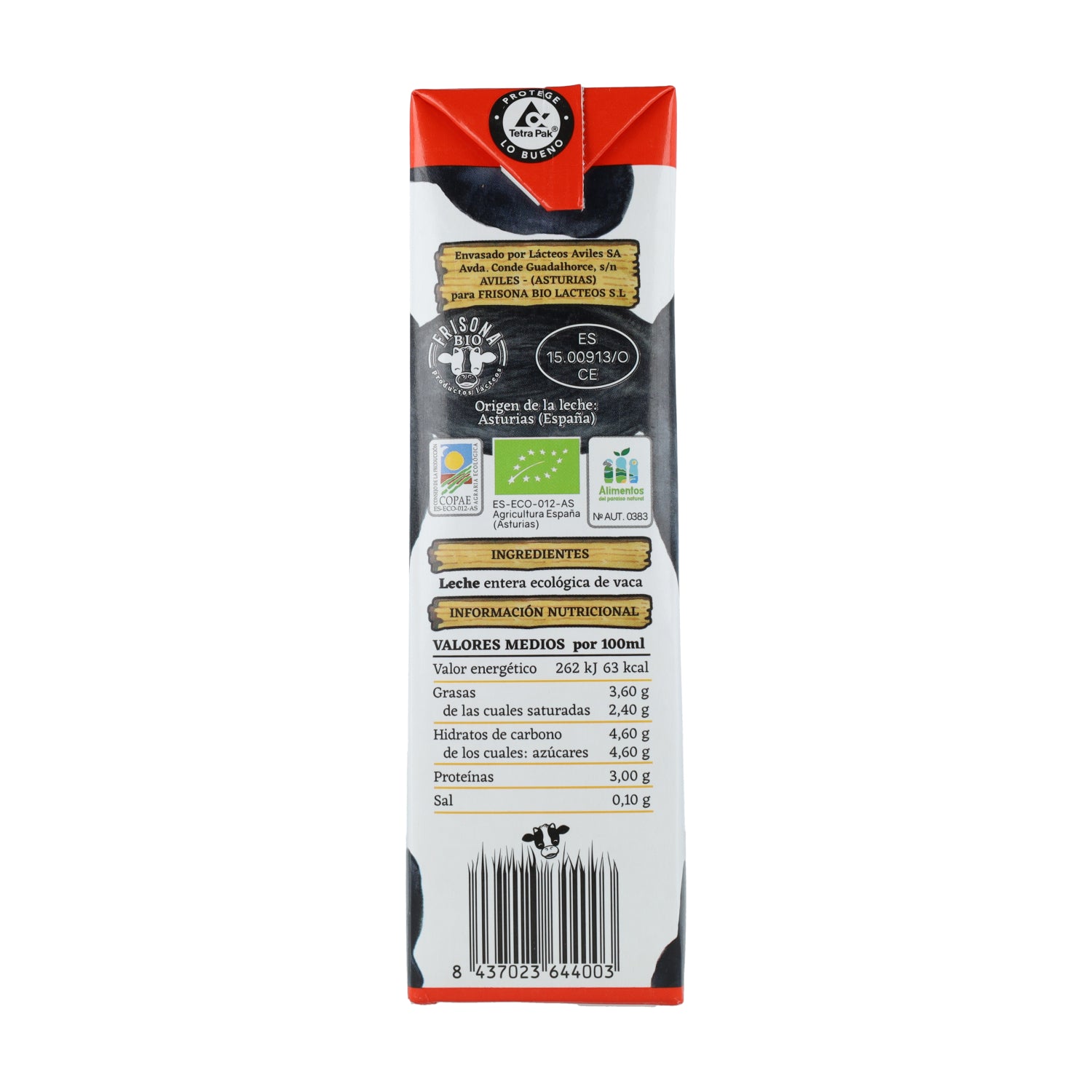 Leche Entera Frisona Bio 1L
