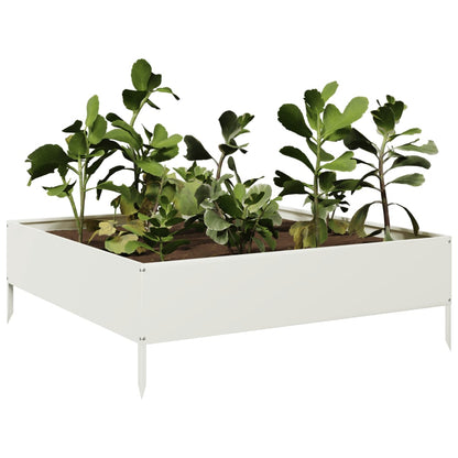 Arriate De Acero Blanco 100x100x33,5 Cm_2