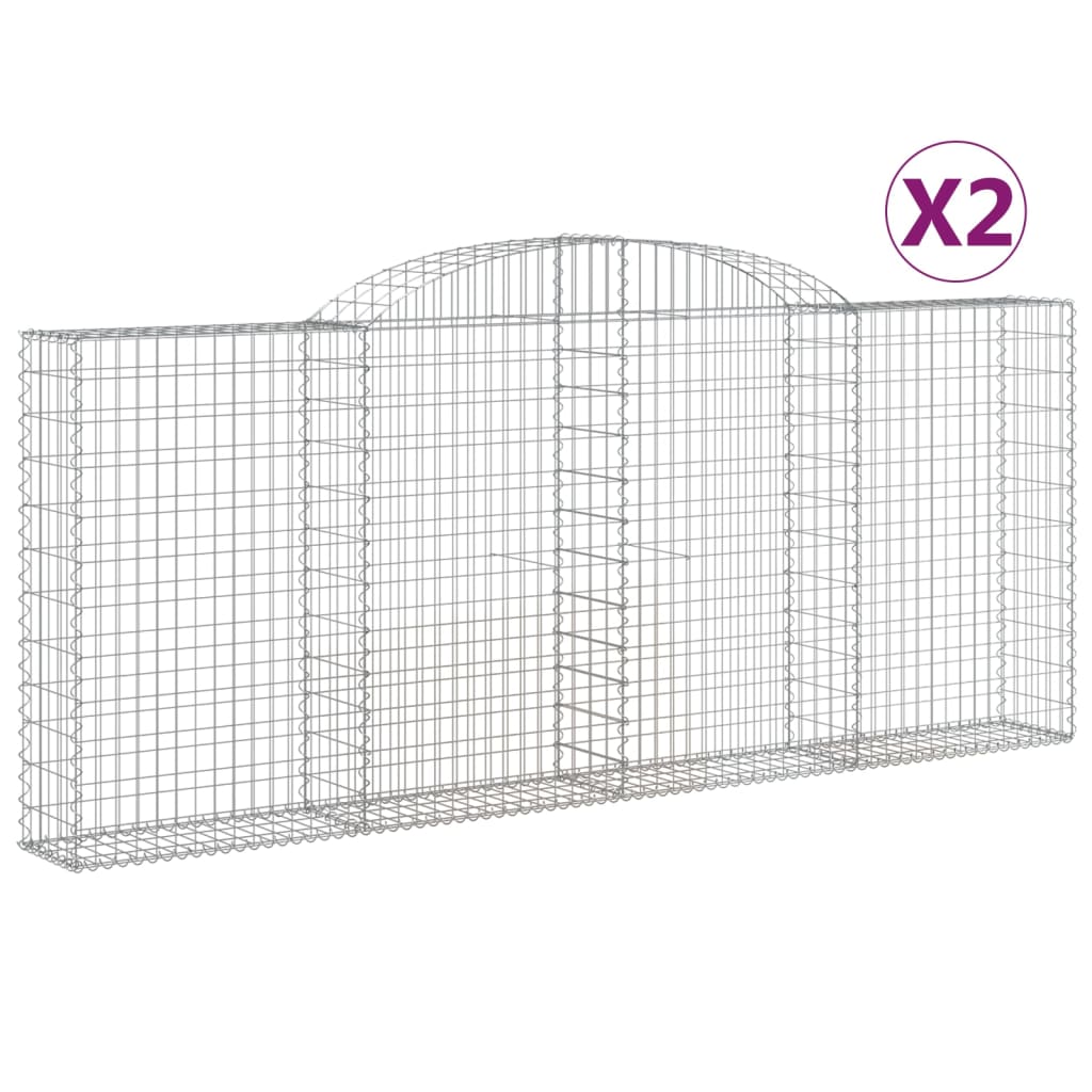 Cestas De Gaviones 2 Uds Forma De Arco Hierro 300x50x120/140 Cm_0
