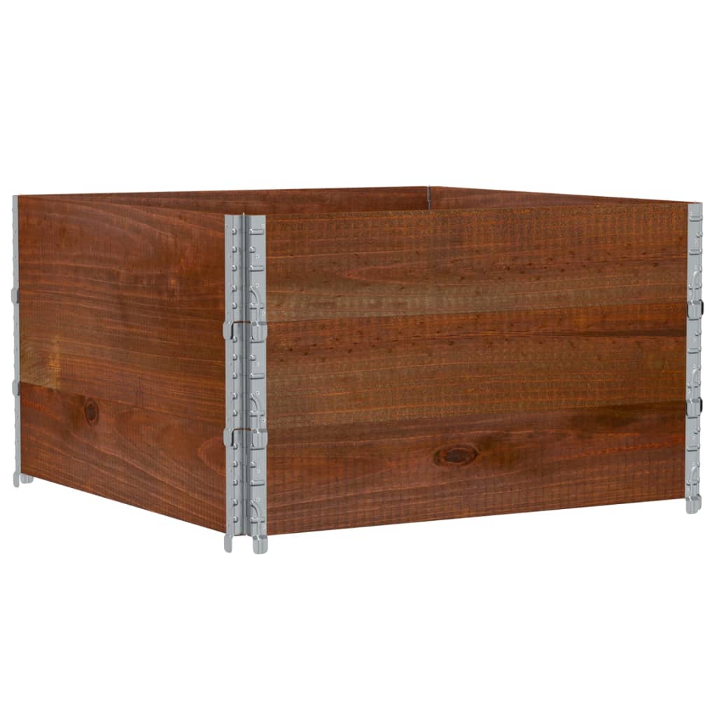 Jardinera De Madera Maciza De Pino Marrón 100x100 Cm_4