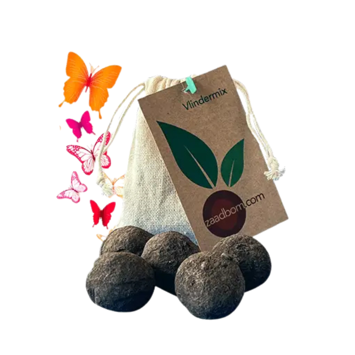 5 Bombas De Semillas En Bolsas De Yute Butterfly Mix_0
