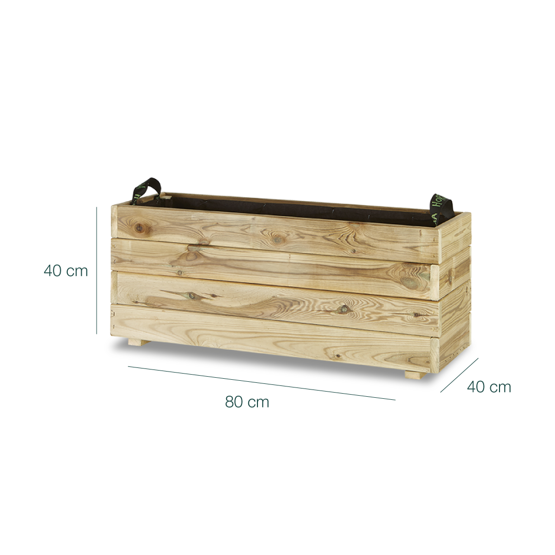 Jardinera Rectangular De Madera Tratada Para Exterior Ghio Hortalia 80x40x40 Cm_5