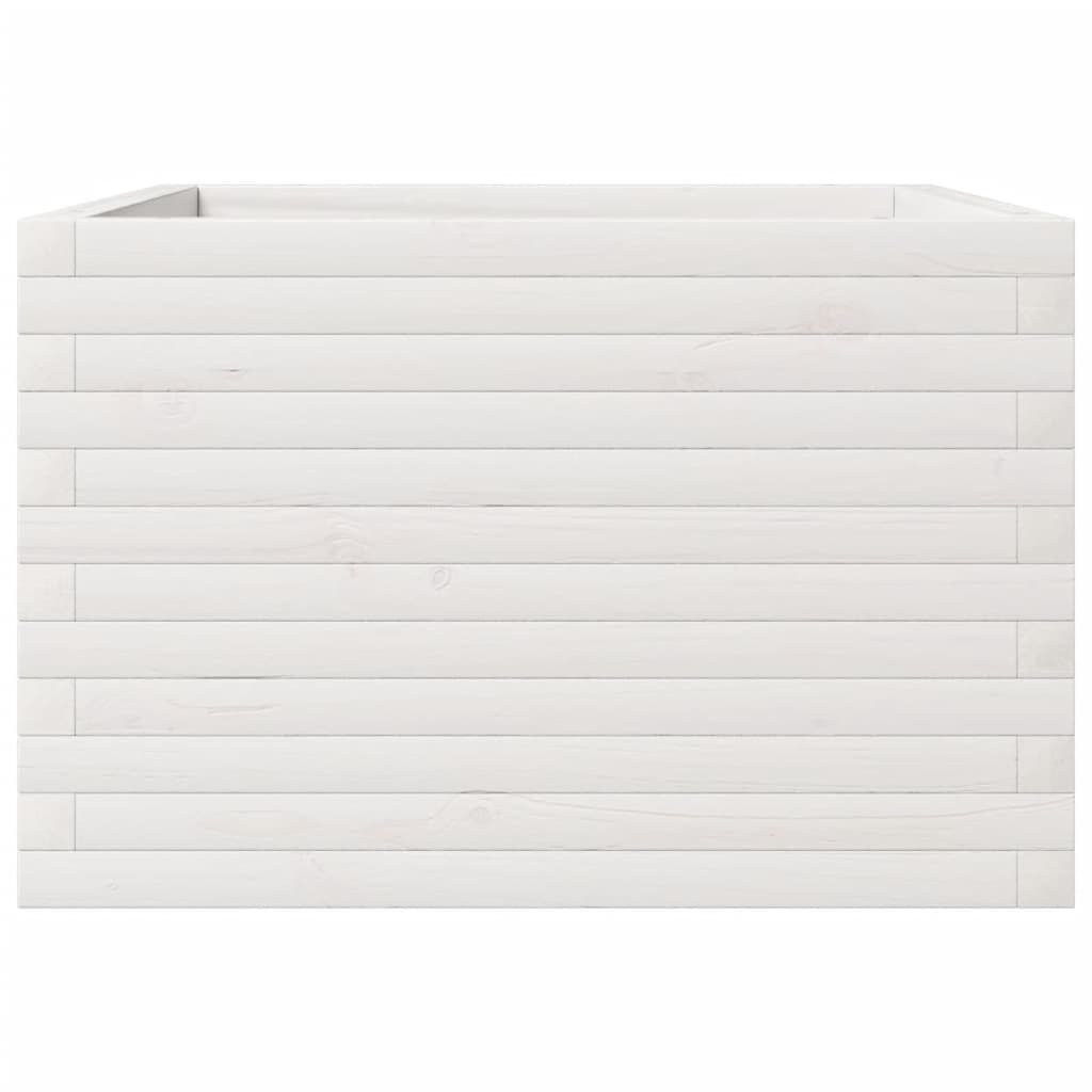 Jardinera Madera Maciza De Pino Blanco 70x70x45,5 Cm_4