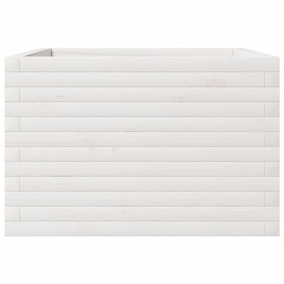 Jardinera Madera Maciza De Pino Blanco 70x70x45,5 Cm_4
