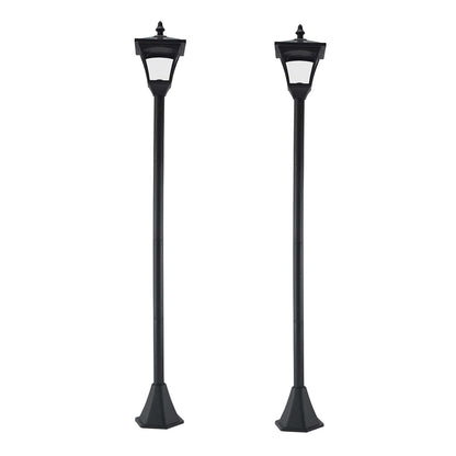 Outsunny Conjunto De 2 Farolas Solares Con Paneles Solares 15x15x120 Cm Negro_0