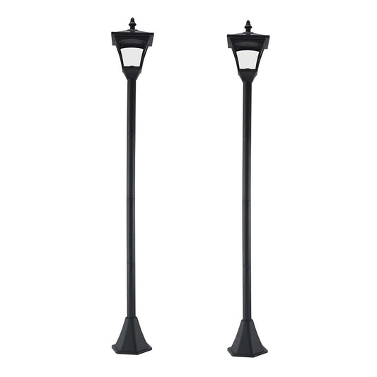 Outsunny Conjunto De 2 Farolas Solares Con Paneles Solares 15x15x120 Cm Negro_0