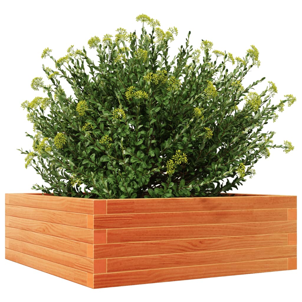 Jardinera De Madera Maciza Pino Marrón Cera 70x70x23 Cm_3