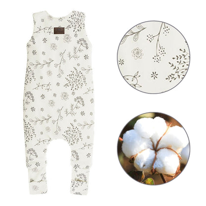 Saco De Dormir Con Pies Reversible T-s Jersey Algodón Black Dots_1