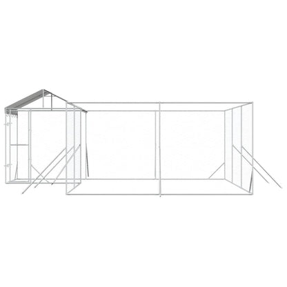 Perrera De Exterior Con Techo Acero Galvanizado Plata 6x6x2,5 M_4