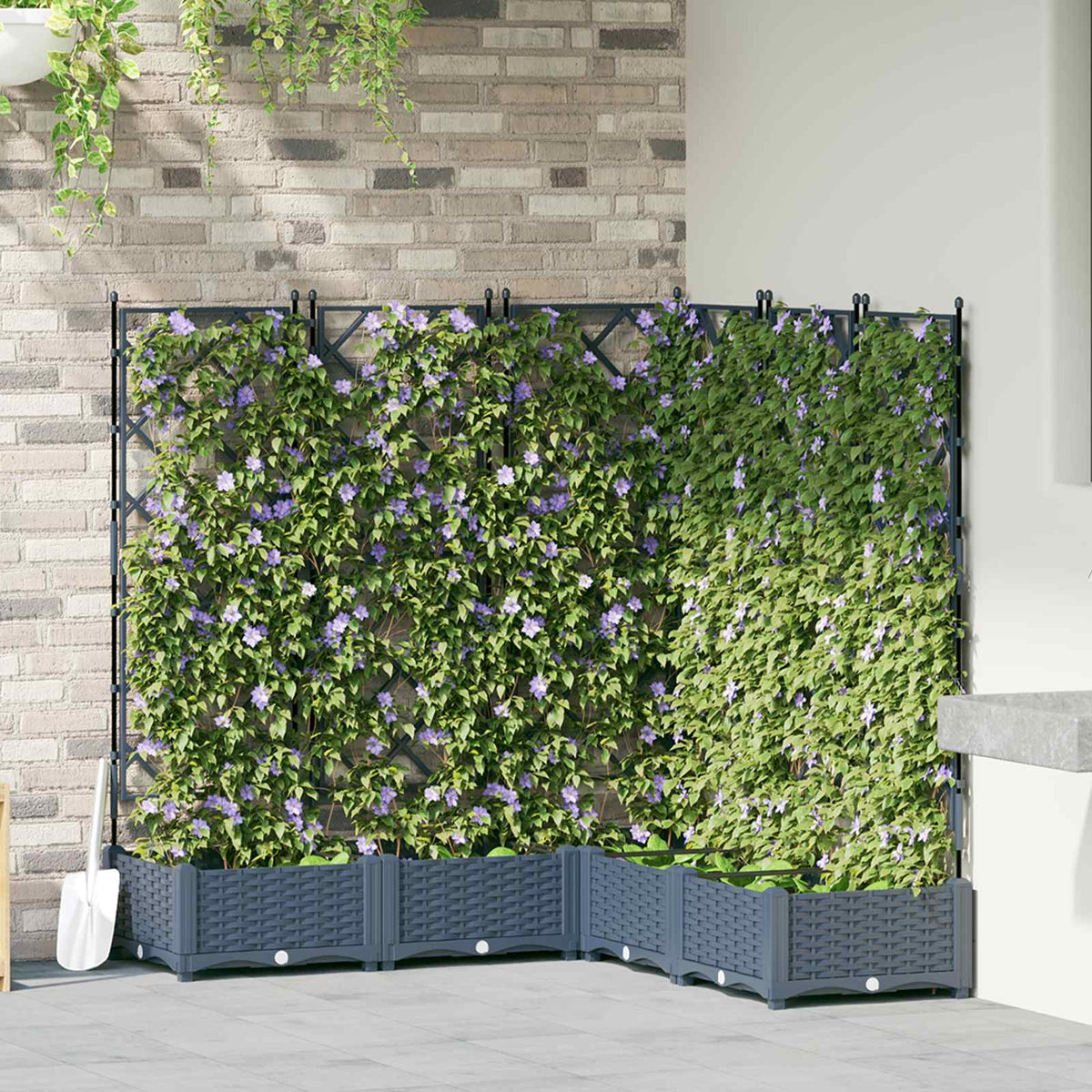 Macetero De Jardín 5 Uds. Gris 120 X 120 X 125,5 Cm Pp_1