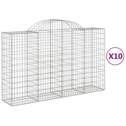 Cestas Gaviones 10 Uds Forma De Arco Hierro 200x50x120/140 Cm_0