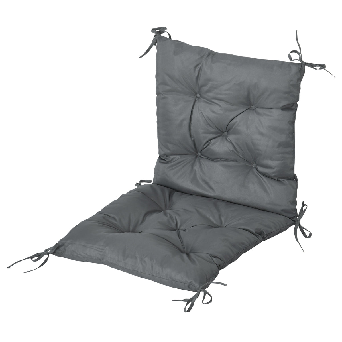 Outsunny Conjunto De 2 Cojines Para Silla Con Respaldo 50x98x8 Cm Gris Oscuro_4