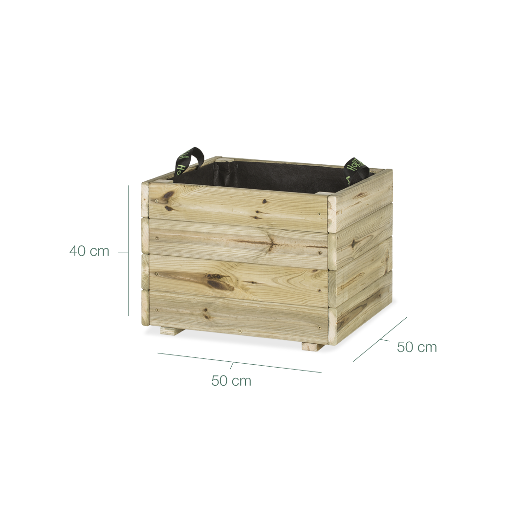 Jardinera De Madera Para Exterior Pun KD Hortalia 50x50x40 Cm_5