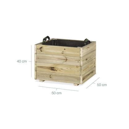 Jardinera De Madera Para Exterior Pun KD Hortalia 50x50x40 Cm_5