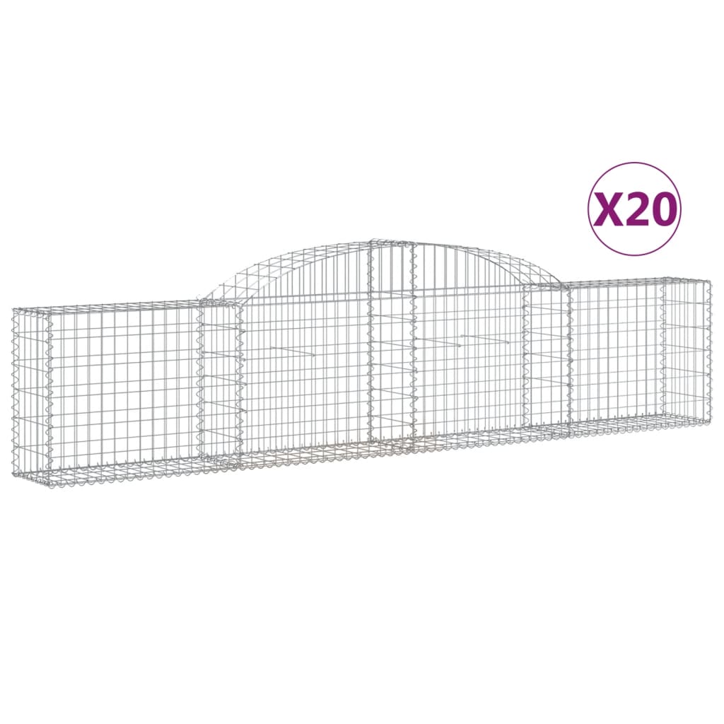 Cestas De Gaviones 20 Uds Forma De Arco Hierro 300x30x60/80 Cm_0
