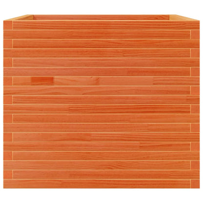 Jardinera Madera Maciza De Pino Marrón Cera 80x80x68,5 Cm_4