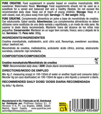 Pure Creatina 200 Mesh - 300g - Sandias De Gominola - Creatina Monohidrato - Quamtrax_5