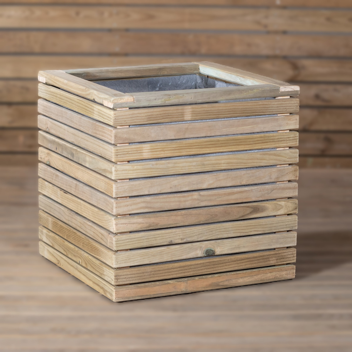 Jardinera Luxe De Madera Tratada Vidahuerto 50x50x50 Cm._5