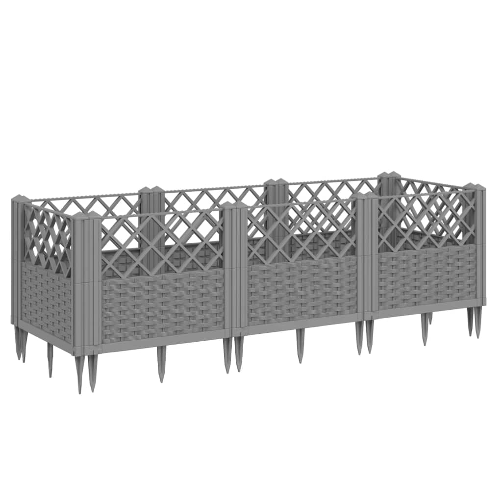 Jardinera Con Clavijas Pp Gris Claro 123,5x43,5x43,5 Cm_0