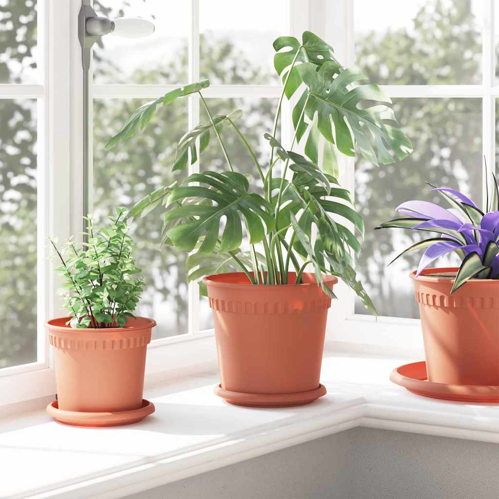Macetas 6 Pcs Rojo Ladrillo Ø 19 X 16 Cm Plástico_3