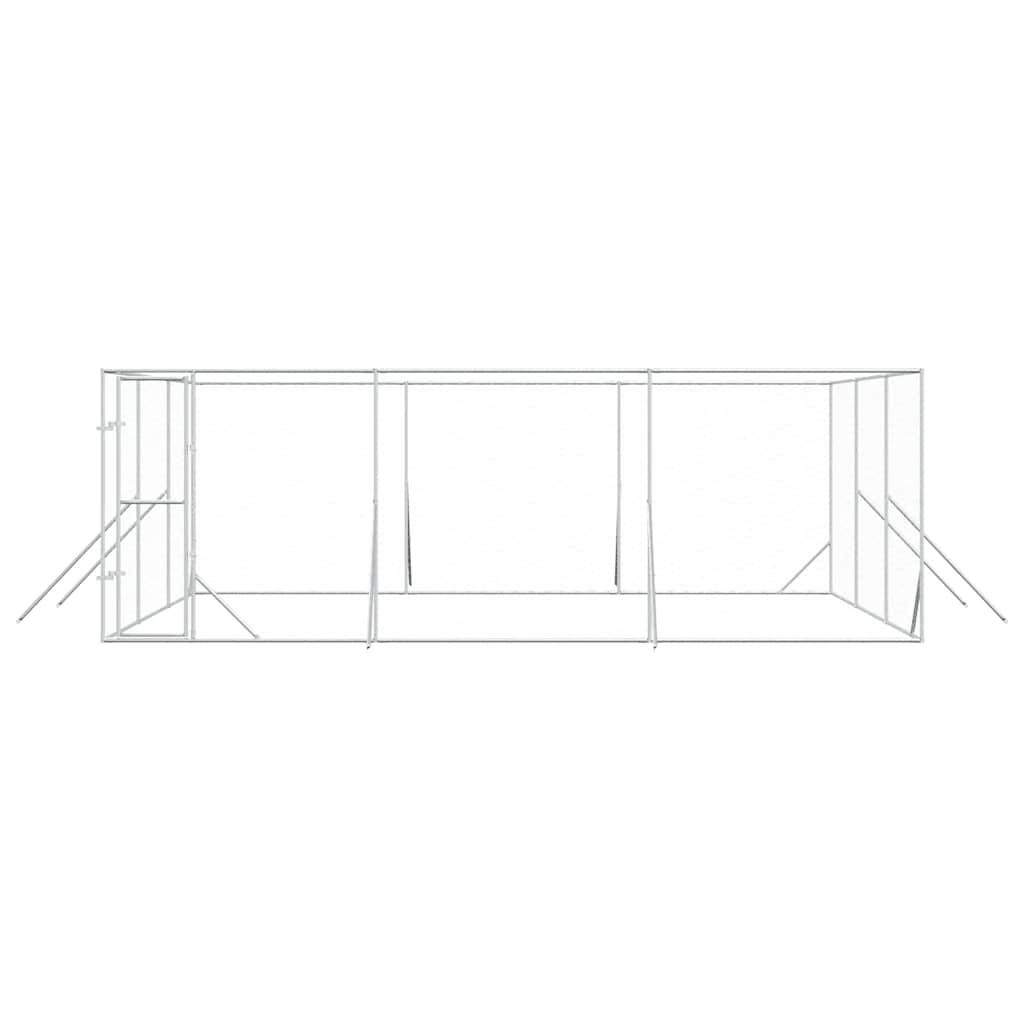 Perrera De Exterior Acero Galvanizado Plateado 6x6x2 M_4
