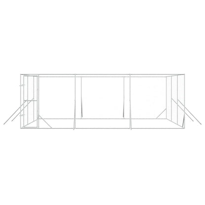 Perrera De Exterior Acero Galvanizado Plateado 6x6x2 M_4