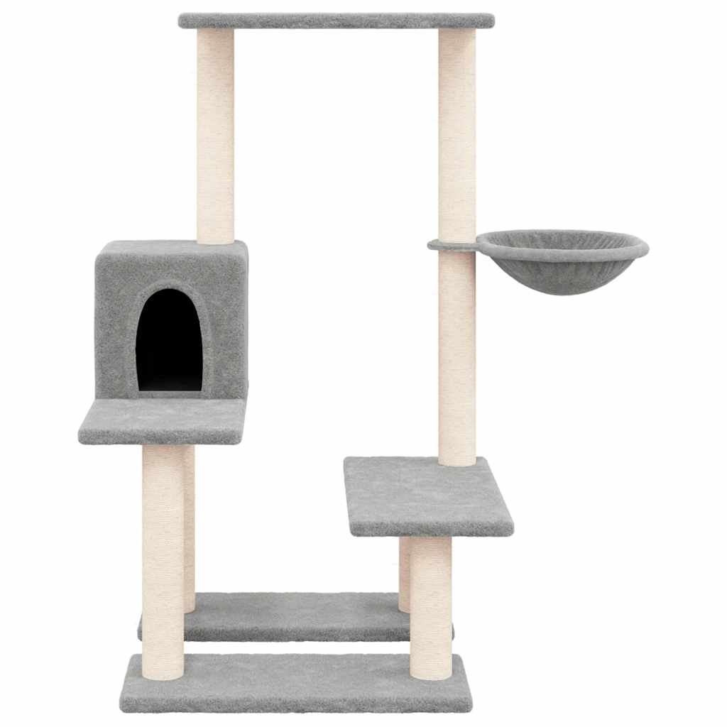 Rascador Para Gatos Con Postes De Sisal Gris Claro 94,5 Cm_2