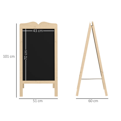 Vinsetto Pizarra Caballete Con Marco De Madera Plegable 51x60x101 Cm Natural_2